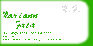 mariann fata business card